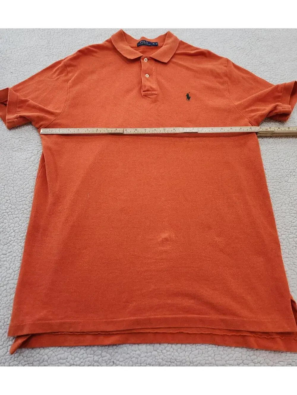 Polo Ralph Lauren Shirt Mens XL Orange Short Sleeve Green Pony Golf Polo Y2K